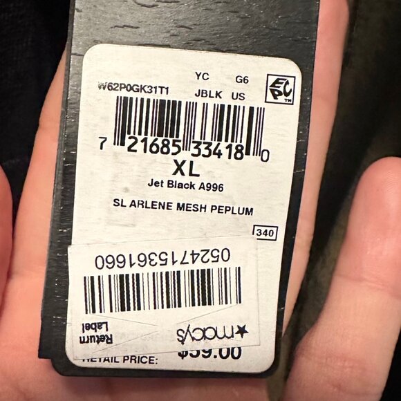 NWT Guess SL Arlene mesh peplum top - Picture 3 of 4